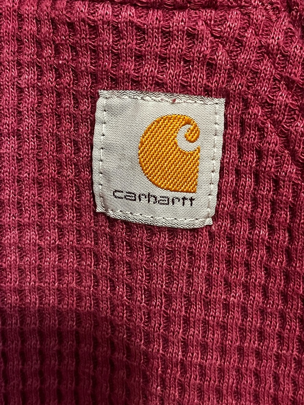 Carhartt Relaxed Fit Heavyweight Waffle Knit Hoodie in Berry size L - Picture 5 of 8